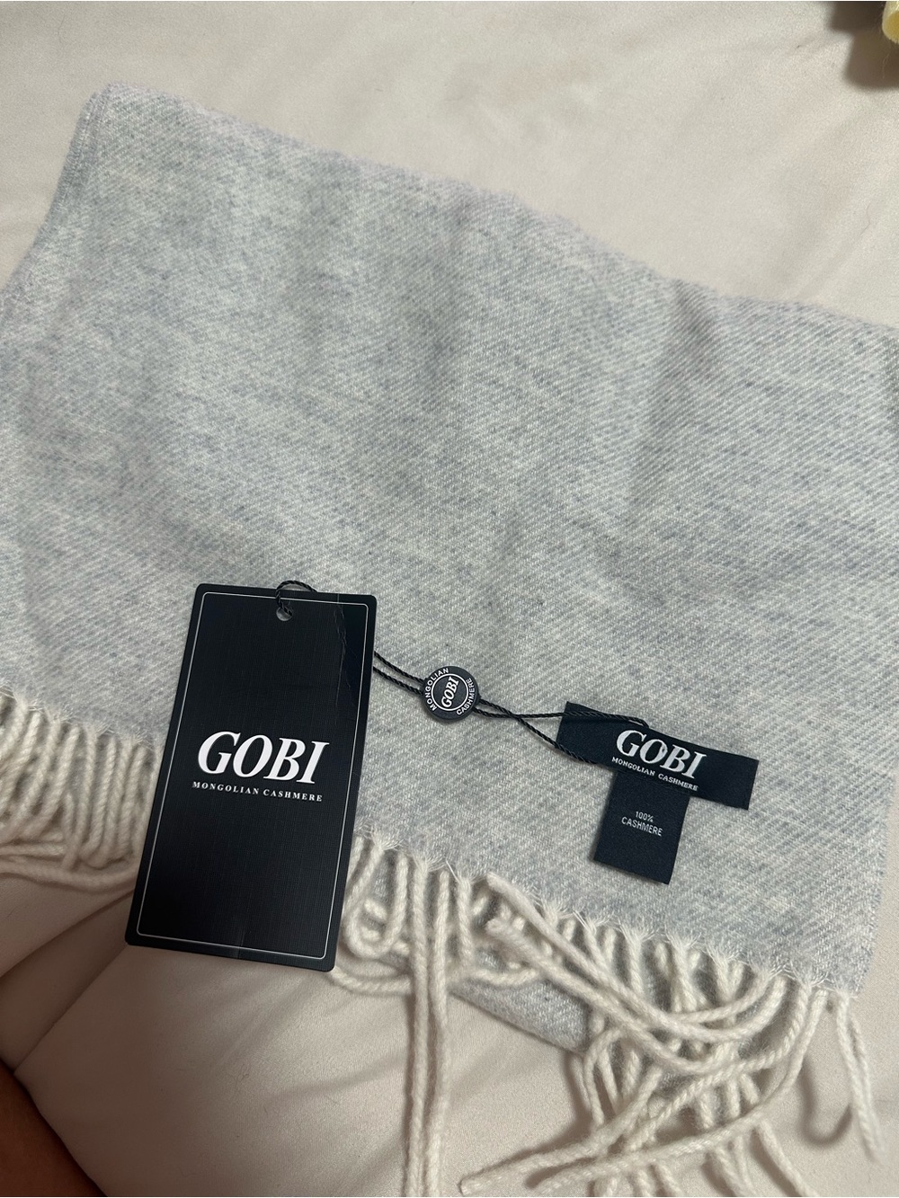 GOBI Light Gray Cashmere Scarf